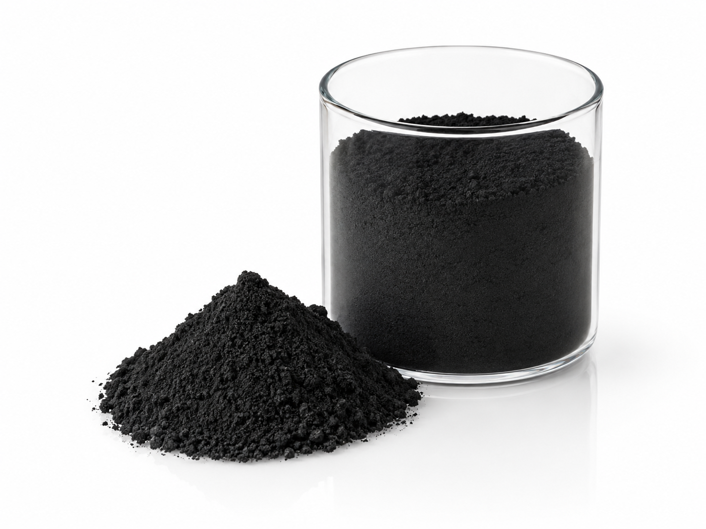 PCM materials shown as powder in a glass beaker